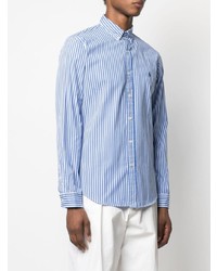 Chemise à manches longues à rayures verticales bleue Polo Ralph Lauren