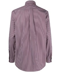 Chemise à manches longues à rayures verticales bordeaux Polo Ralph Lauren