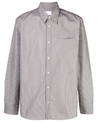 Chemise à manches longues à rayures verticales grise A.P.C.