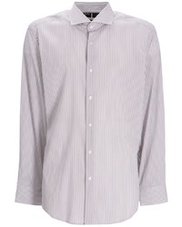 Chemise à manches longues à rayures verticales grise BOSS