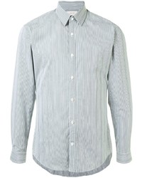 Chemise à manches longues à rayures verticales grise Cerruti 1881