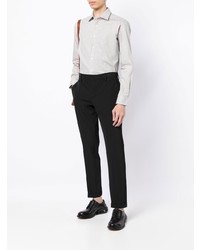 Chemise à manches longues à rayures verticales grise Salvatore Ferragamo