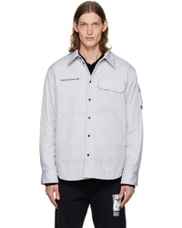 Chemise à manches longues à rayures verticales grise Helmut Lang