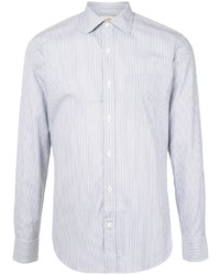 Chemise à manches longues à rayures verticales grise Kent & Curwen