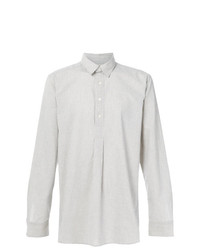 Chemise à manches longues à rayures verticales grise Kent & Curwen