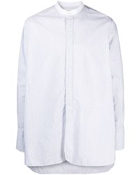 Chemise à manches longues à rayures verticales grise Maison Margiela