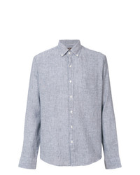 Chemise à manches longues à rayures verticales grise Michael Kors Collection