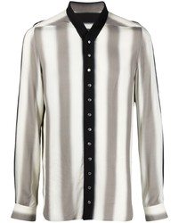 Chemise à manches longues à rayures verticales grise Rick Owens