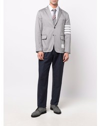 Chemise à manches longues à rayures verticales grise Thom Browne