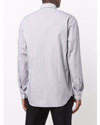 Chemise à manches longues à rayures verticales grise Philipp Plein