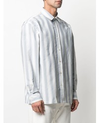 Chemise à manches longues à rayures verticales grise Acne Studios