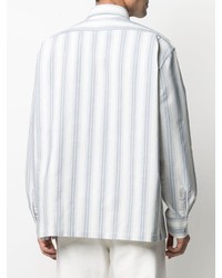 Chemise à manches longues à rayures verticales grise Acne Studios