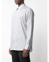 Chemise à manches longues à rayures verticales grise Ermenegildo Zegna