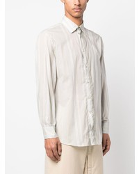 Chemise à manches longues à rayures verticales grise Etro