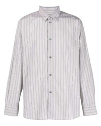 Chemise à manches longues à rayures verticales grise Studio Nicholson