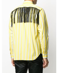 Chemise à manches longues à rayures verticales jaune Comme Des Garcons Homme Plus