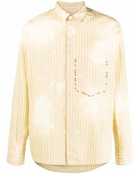 Chemise à manches longues à rayures verticales jaune Corelate
