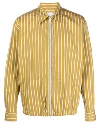 Chemise à manches longues à rayures verticales jaune PT TORINO