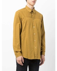 Chemise à manches longues à rayures verticales jaune Paul Smith