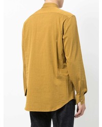 Chemise à manches longues à rayures verticales jaune Paul Smith