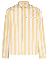 Chemise à manches longues à rayures verticales jaune Sunnei