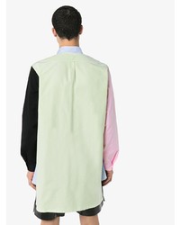 Chemise à manches longues à rayures verticales multicolore Prada