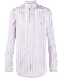 Chemise à manches longues à rayures verticales multicolore Etro