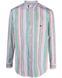 Chemise à manches longues à rayures verticales multicolore Etro