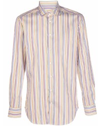 Chemise à manches longues à rayures verticales multicolore Etro