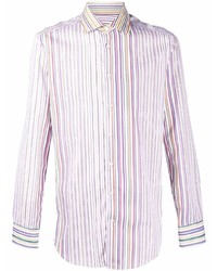 Chemise à manches longues à rayures verticales multicolore Etro