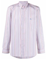 Chemise à manches longues à rayures verticales multicolore Etro