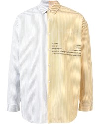 Chemise à manches longues à rayures verticales multicolore Izzue