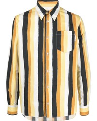 Chemise à manches longues à rayures verticales multicolore Marni