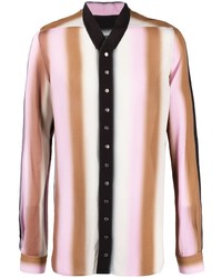 Chemise à manches longues à rayures verticales multicolore Rick Owens