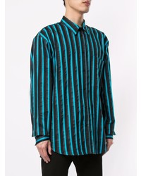 Chemise à manches longues à rayures verticales multicolore Marcelo Burlon County of Milan