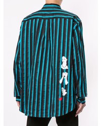 Chemise à manches longues à rayures verticales multicolore Marcelo Burlon County of Milan
