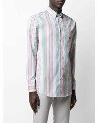 Chemise à manches longues à rayures verticales multicolore Etro