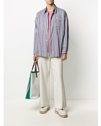 Chemise à manches longues à rayures verticales multicolore Marni