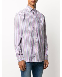 Chemise à manches longues à rayures verticales multicolore Etro