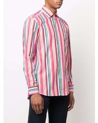 Chemise à manches longues à rayures verticales multicolore Etro