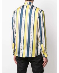 Chemise à manches longues à rayures verticales multicolore Koché