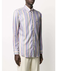 Chemise à manches longues à rayures verticales multicolore Etro