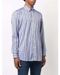 Chemise à manches longues à rayures verticales multicolore Etro