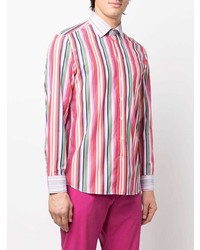 Chemise à manches longues à rayures verticales multicolore Etro