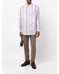 Chemise à manches longues à rayures verticales multicolore Etro