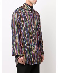 Chemise à manches longues à rayures verticales multicolore Vetements