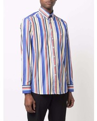 Chemise à manches longues à rayures verticales multicolore Etro