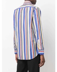 Chemise à manches longues à rayures verticales multicolore Etro