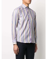 Chemise à manches longues à rayures verticales multicolore Etro