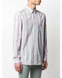 Chemise à manches longues à rayures verticales multicolore Etro